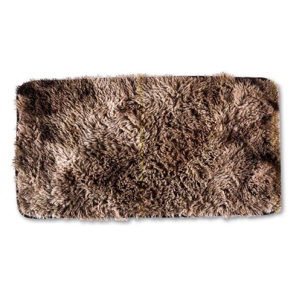 1x Mat Cosy Synthetic Fur Floor Soft Luxurious Home Master - Brown 90cm x 50cm