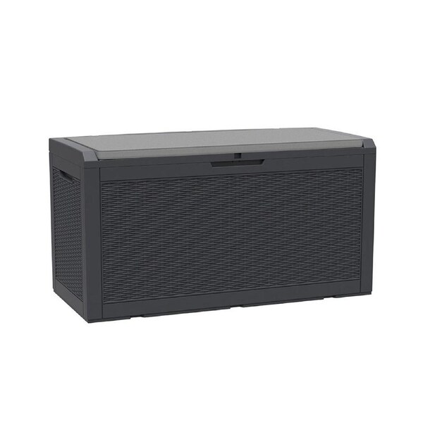 Stratco Marlin Black Storage Box with Cushion