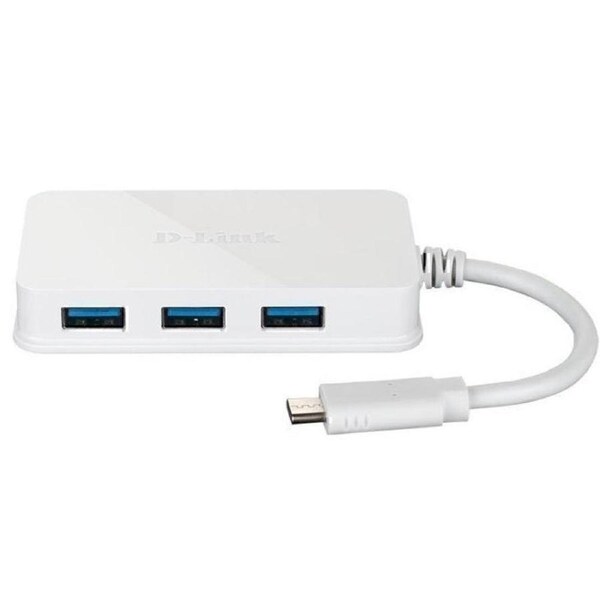D-Link USB-C to 4-Port USB 3.0 Hub White
