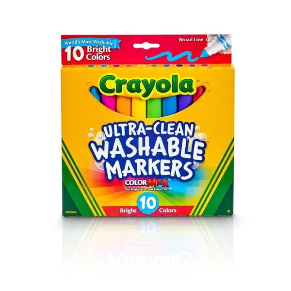 Crayola - Ultra-clean Markers Broad Line Bright 10 Count.