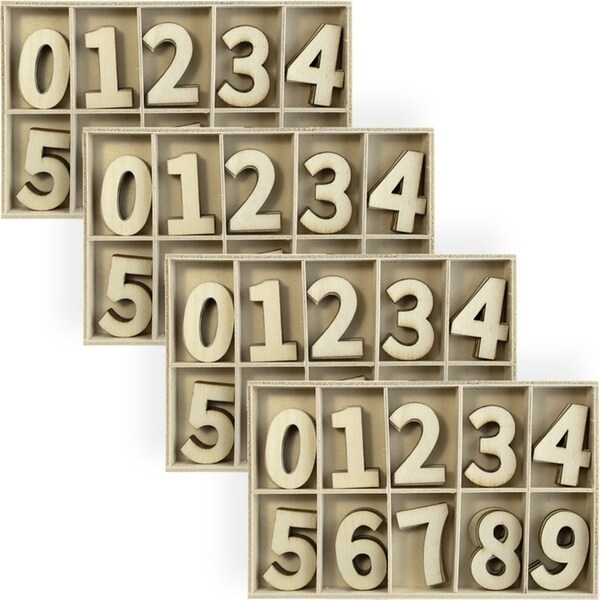 200pc Boyle 14.5cm Plywood Number Set in Tray Kids/Toddler Educational Toy NAT