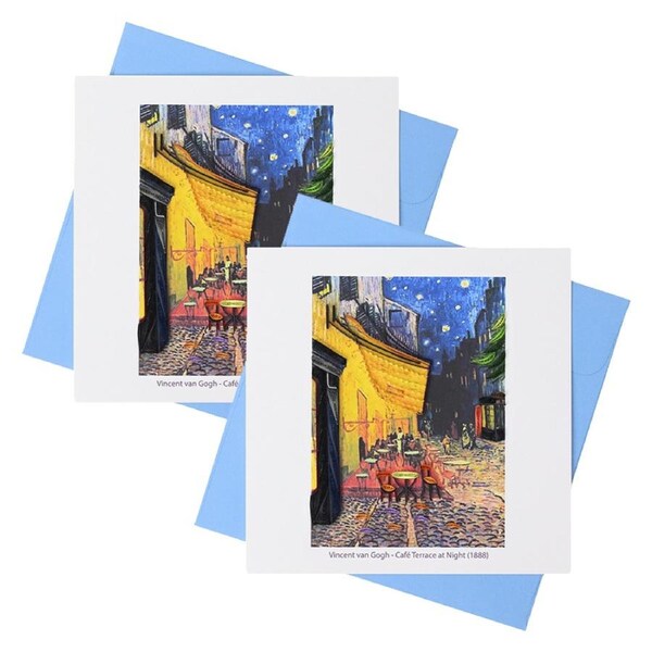 2x Boyle Quilled Handmade 15cm Van Gogh Café Terrace Greeting Card w/ Envelope