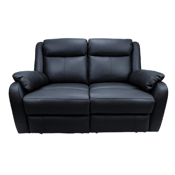 Bella 2 Seater Electric Recliner Genuine Leather Upholstered Lounge - Black