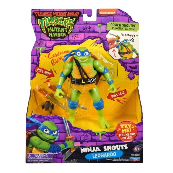 TMNT Teenage Mutant Ninja Turtles Mutant Mayhem Ninja Shouts Action Figure - Leonardo