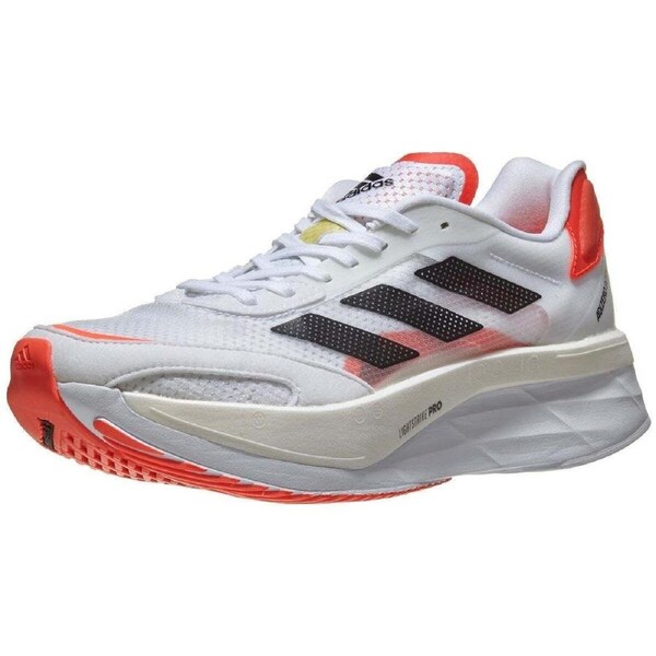 Adidas Mens Adizero Boston 10 Shoes Runners Sneakers - White/Black/Red US 12