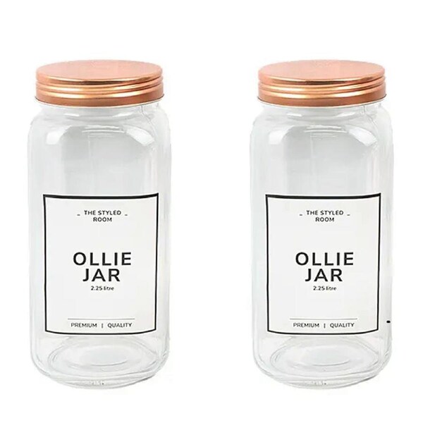 12 x 2.25L Glass Jar Screw Top Lid Food Kitchen Pantry Honey Storage Container