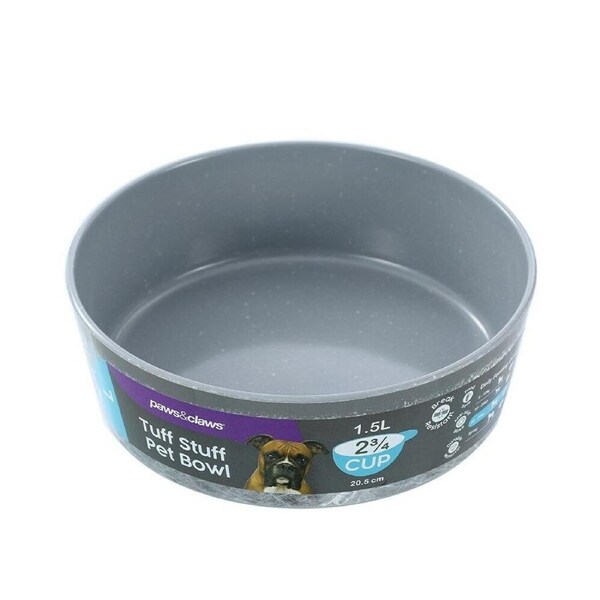 2x Large Pet Feeding Bowl Food Water Non Skid Dog Cat Feeder Dispenser Dish Grey