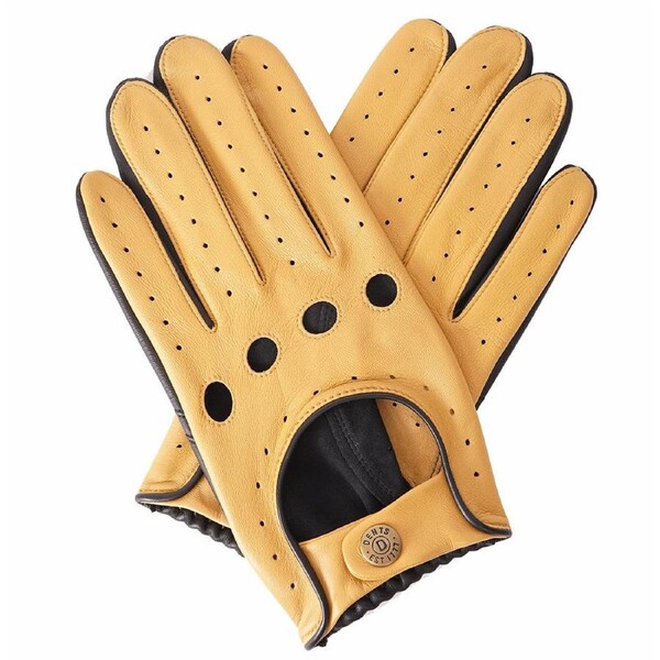 Dents Mens Silverstone Touchscreen Driving Gloves - Cork & Black Medium