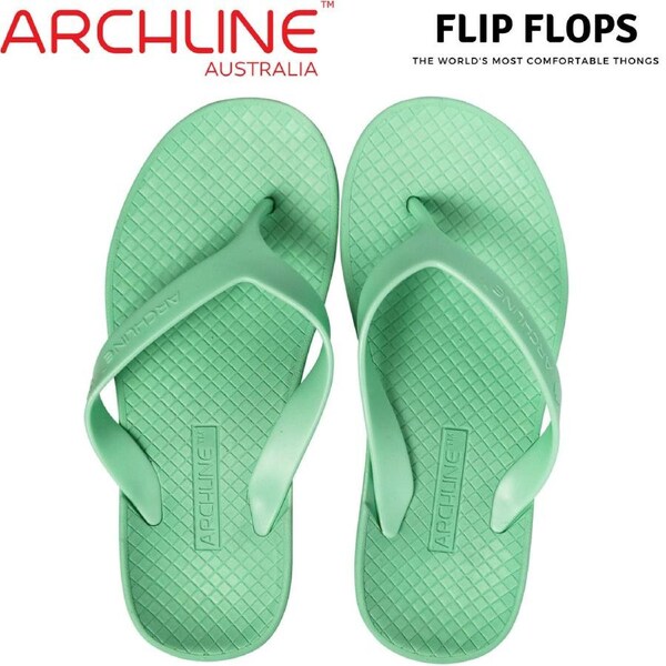 ARCHLINE Orthotic Thongs Arch Support Shoes Footwear Flip Flops - Dew Green EUR 39