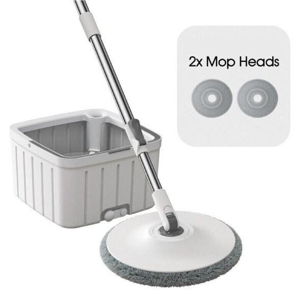 360°Spinning Mop Bucket Easy Wring & Clean Mop and Bucket 2 Free Spin Mop Heads