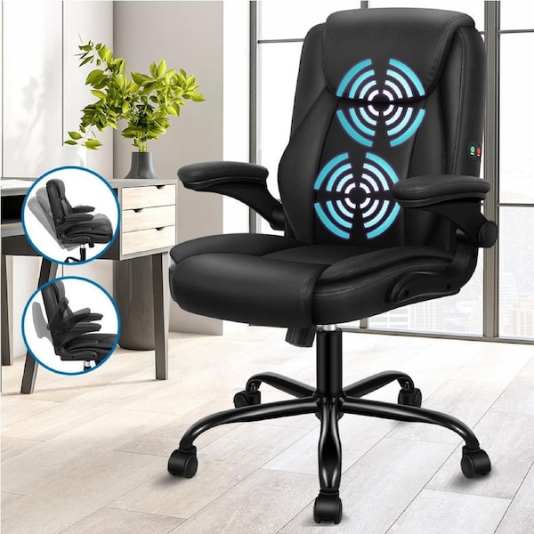 ALFORDSON Massage Office Chair Executive Computer Gaming Seat PU Leather Black