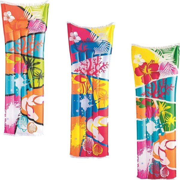 Pool Inflatable Fashion Air Mat 3 Asst design 183X69Cm