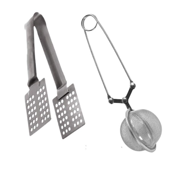 2Pcs Stainless Steel Ball Loose Tea Leaf Infuser & Tea Bag Strainer 5.5" S/S Set