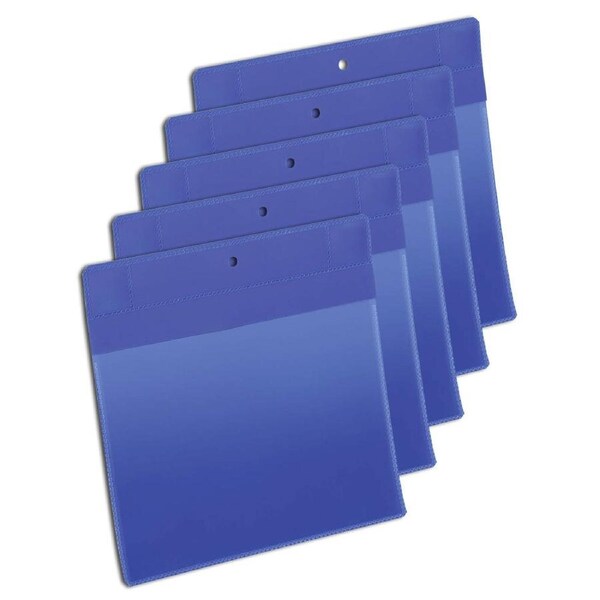 10PK Durable Neodym Magnetic A5 Document Sleeve Landscape Display Dark Blue