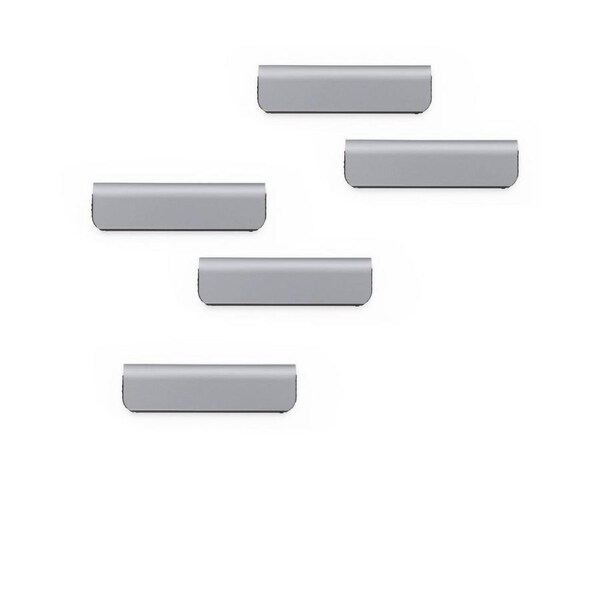 5PK Durable Durafix 6cm Self-Adhesive Magnetic Clip Stationery Organiser Silver