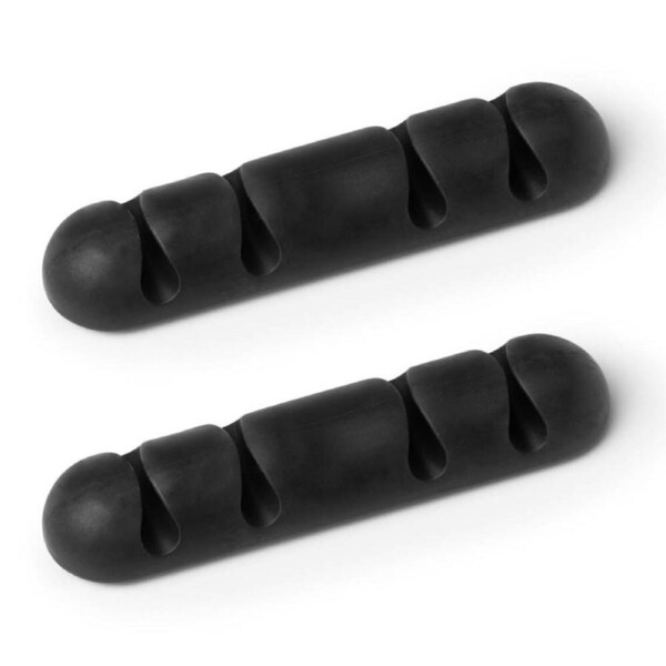 2pc Durable Cavoline 18cm Plastic Plastic Self Adhesive Clips Organiser Graphite