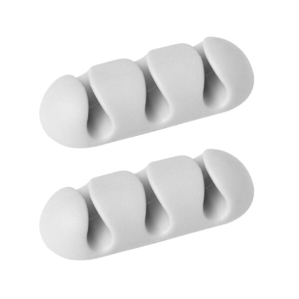 Durable Cavoline 18cm Plastic Self Adhesive Clips 3 Fastener Organiser Grey