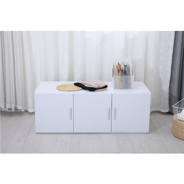 Redfern Wardrobe Topper Cabinet 1200mm White 3 Door Storage