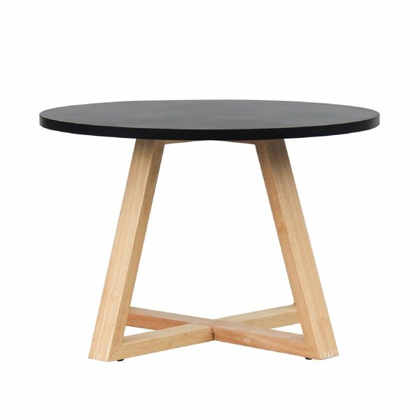 CHOTTO - Juji Round Top Coffee Table - Black - 60cm