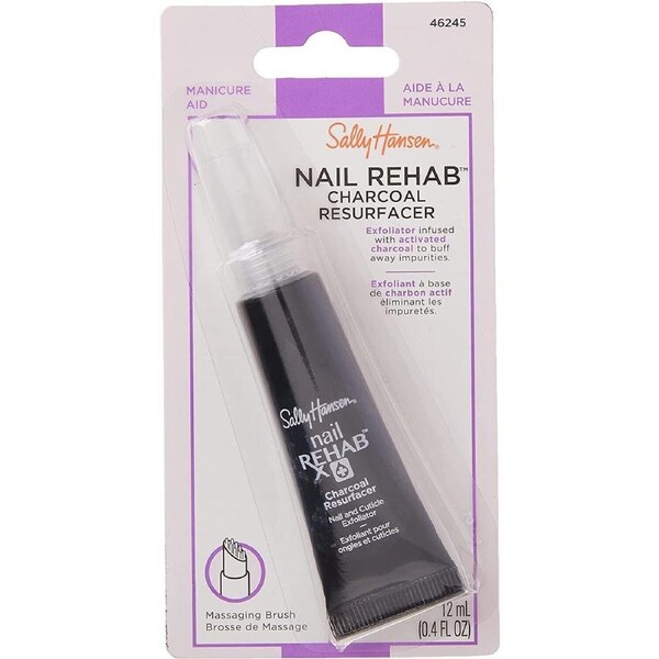 SALLY HANSEN NAIL REHAB CHARCOAL RESURFACER Exfoliator 12ml - Cuticle Nail Detox