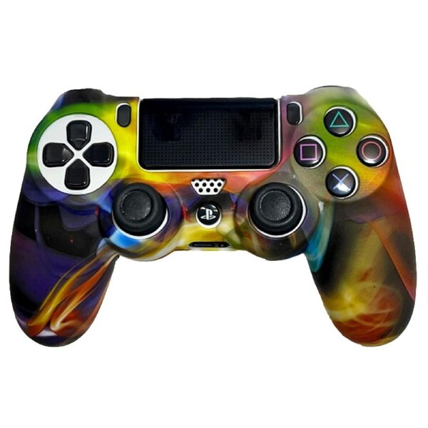 Silicone Cover For PS4 Controller Case Skin - Flash