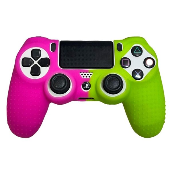 Silicone Cover For PS4 Controller Case Skin - Pink/Green