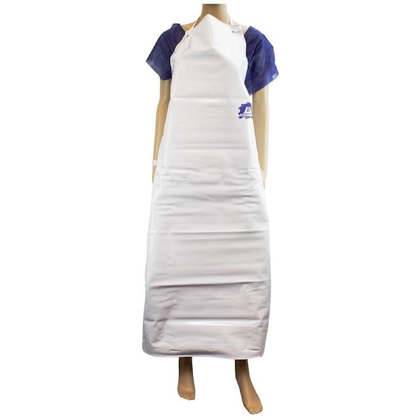 Livingstone White Apron Bib Type Heavy Duty Polyvinyl Chloride (PVC) 87 x 129cm 400 Microns/0.4mm