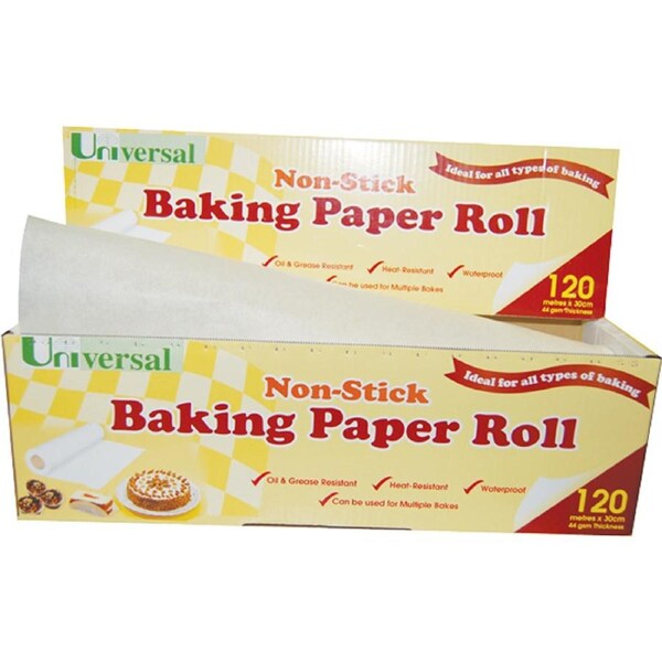 Universal Biodegradable Baking Paper with Metal Cutter 44GSM 30cm x 120m