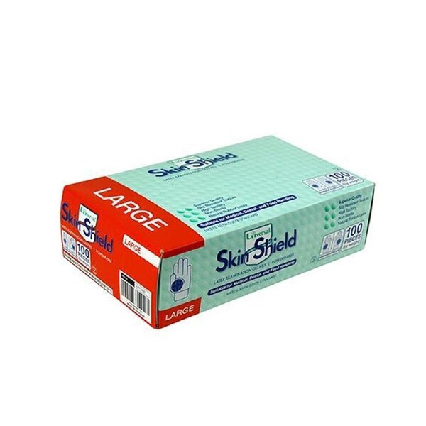 Universal Skin Shield Latex Powder Free Large Cream Gloves AS/NZ 100 Box