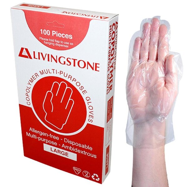 Livingstone Copolymer Gloves on Biodegradable Paper Backing Large 100 Box