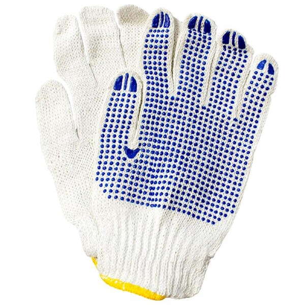 Livingstone Seamless Knitted Cotton Gloves with Dot Palm 12 Bag