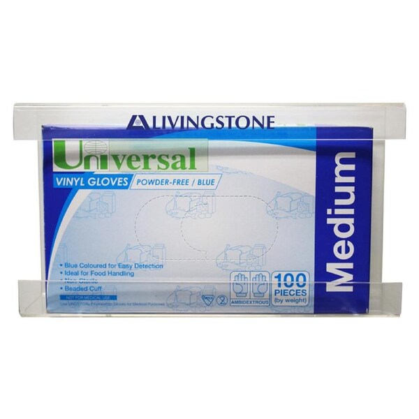 Livingstone Clear Plastic Single Glove Box Holder or Dispenser Inner Dimension 27x14x7.3 cm