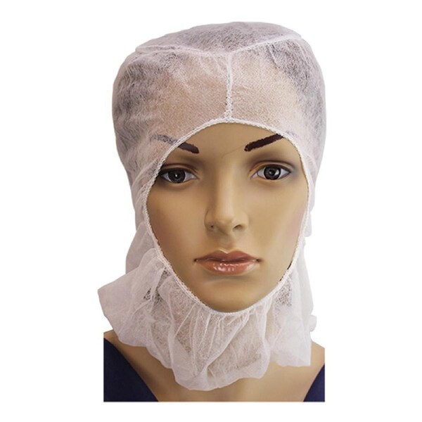Livingstone Space Caps Balaclava Hood Nonwoven White HACCP Certified 100 Pack x10