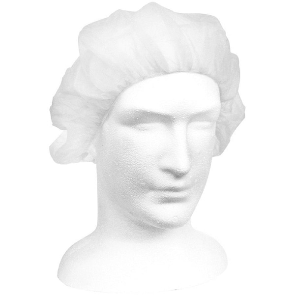 Livingstone Bouffant Hairnet Cap White Nonwoven Double Elastic 21 inches 1000 Carton