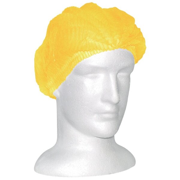 Livingstone Crimped Hairnet Cap Yellow 21 Inches Double Elastic 1000 Carton