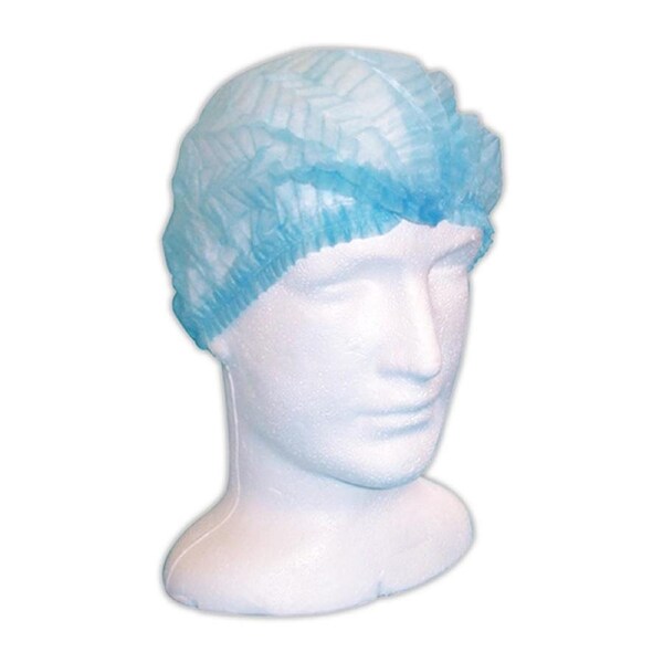 Livingstone Disposable Crimped Hairnet Cap Blue 24 Inches Double Elastic 1000 Carton