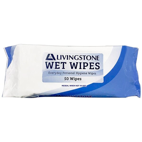 Livingstone Wet Cleansing Wipes Adult 24x30cm 50 Pack x12