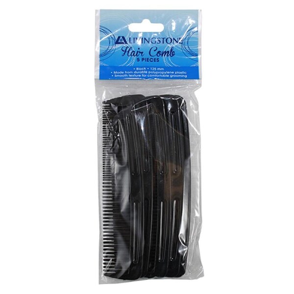 Livingstone Men's Comb Polypropylene 125mm Black 5 Pack