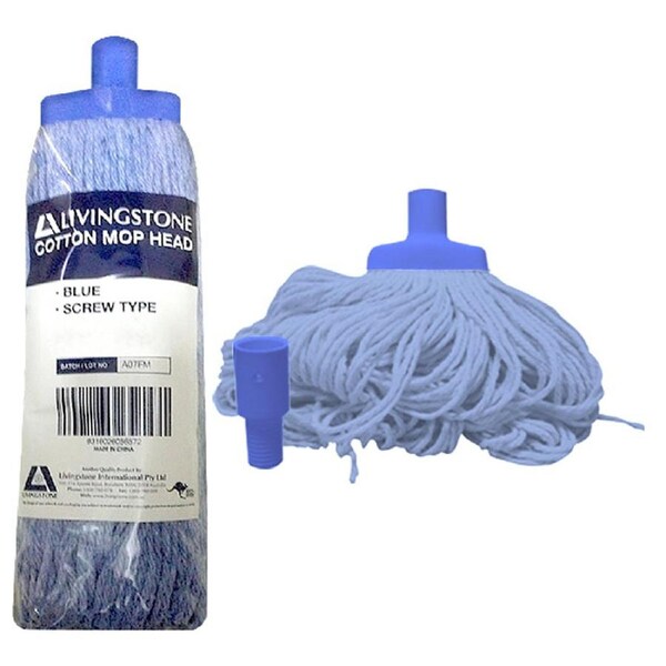 Livingstone Cotton Mop Head 350g 22mm Screw Type Blue