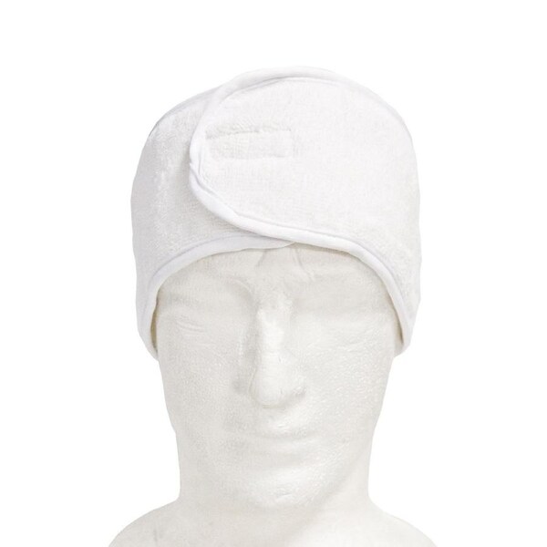 Sofeel Headbands, Cotton Terry Towel White Adjustable Easy Fastening 10x67cm