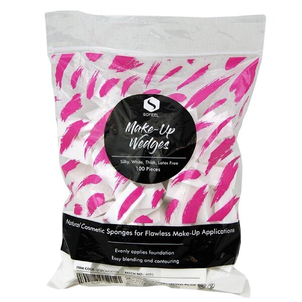 Sofeel Natural Makeup Sponges Silky White 100 Bag