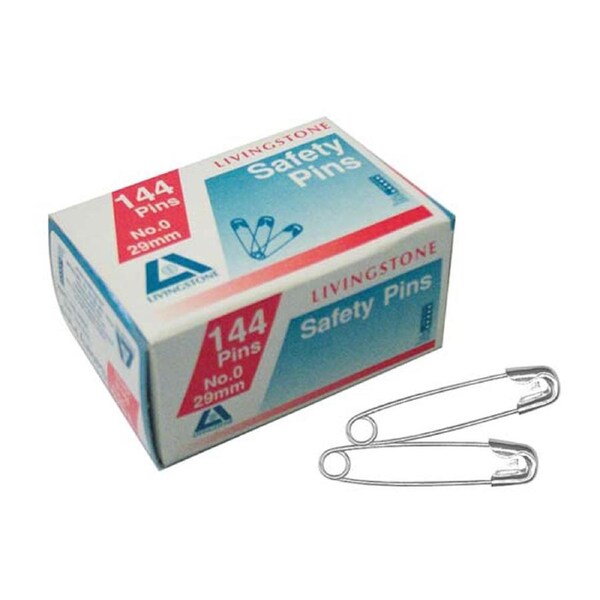 Livingstone Safety Pins No. 0, 22mm 144 Box
