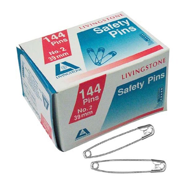 Livingstone Safety Pins No. 2 38mm 144 Box