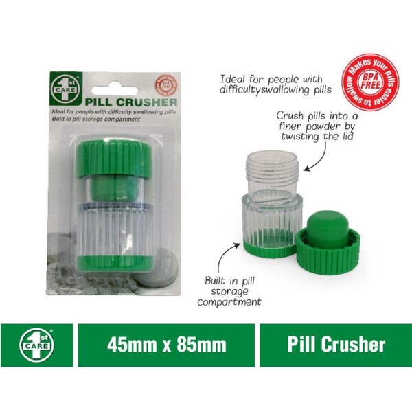 1st Care Pill Medicine Crusher Grinder Tool Tablet Box Compartment