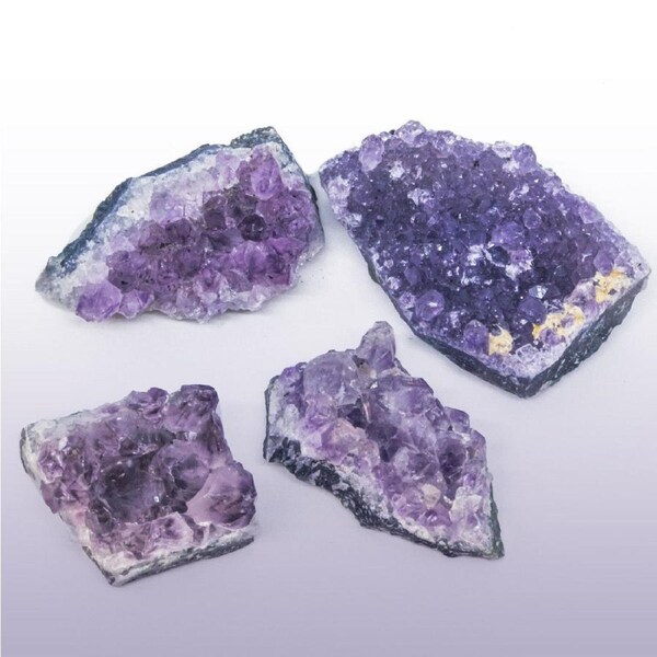 4Pcs 15-30g Natural Amethyst Quartz Crystal Cluster Druzy Geode Stone Healing