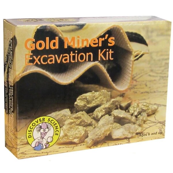 Gold Miner Excavation Stones Kids Fun Science Kit Mineral Dig Game Fools Gold