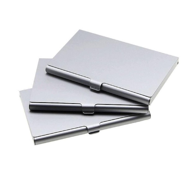 1x Stainless Steel Business Card Holder ID Name Credit Case Cover Metal Silver