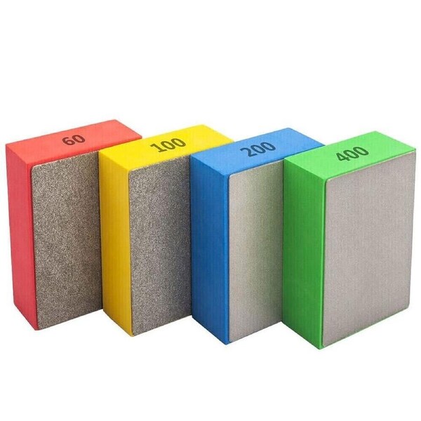 4x Diamond Hand Polishing Pads Tile Glass Grinding Block Pad Marble Sanding Disc