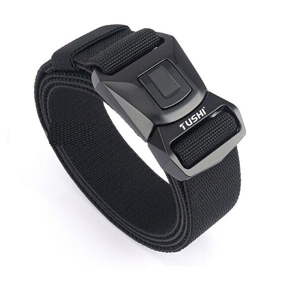 Mens Military Tactical Belt Casual Belt Alloy Buckle Quick Release Nylon -Black