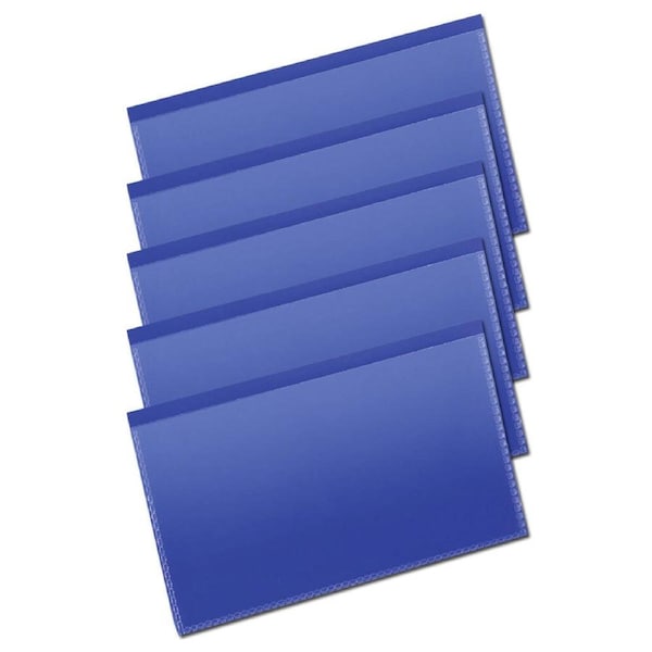 50PK Durable 8.15x16.3cm Document Pouch Display w/ Magnetic Strips Dark Blue